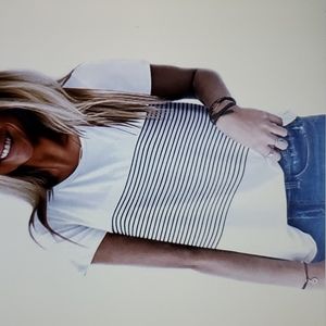 WOMENS  COLOR BLOCK STRIPE TSHIRT IN XL